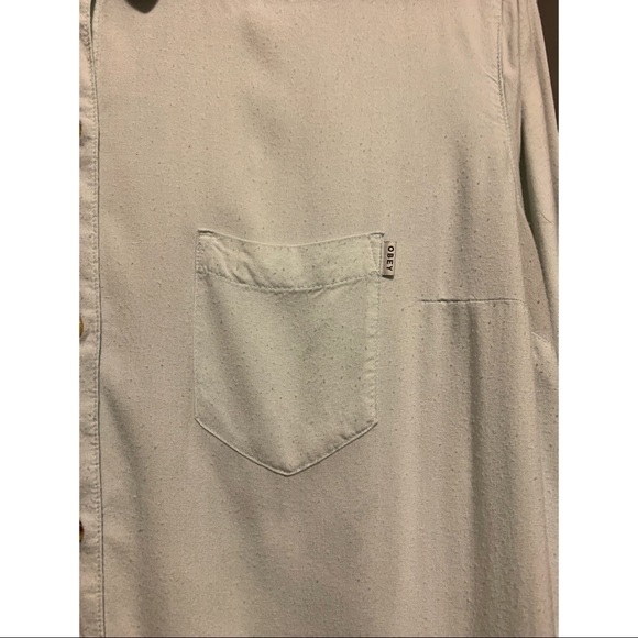 OBEY pale blue button down - Picture 2 of 7